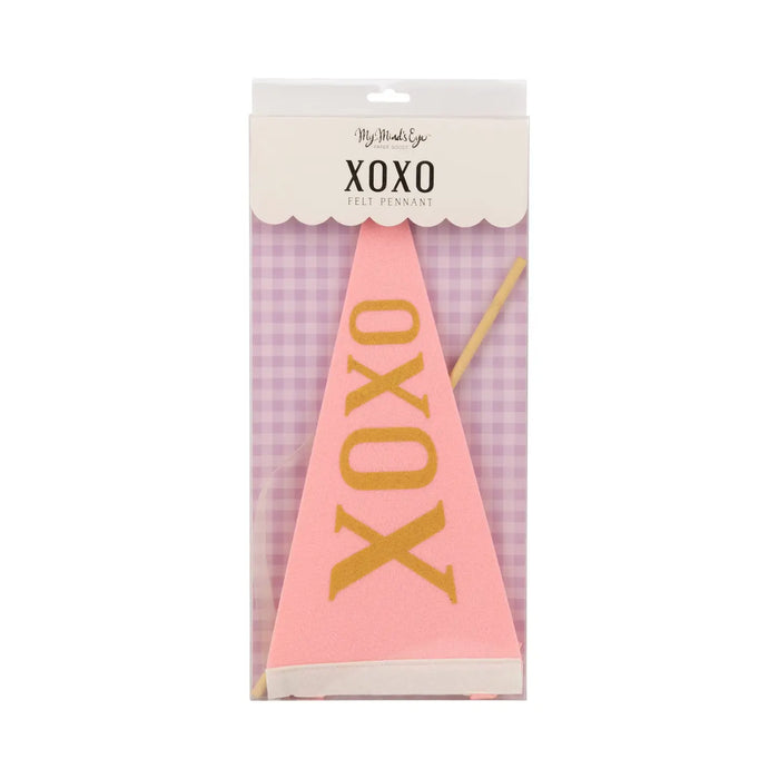 XOXO Pink Felt Pennant