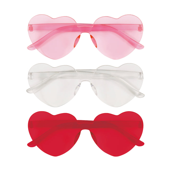 Assorted Red & Pink Heart Shaped Novelty Glasses