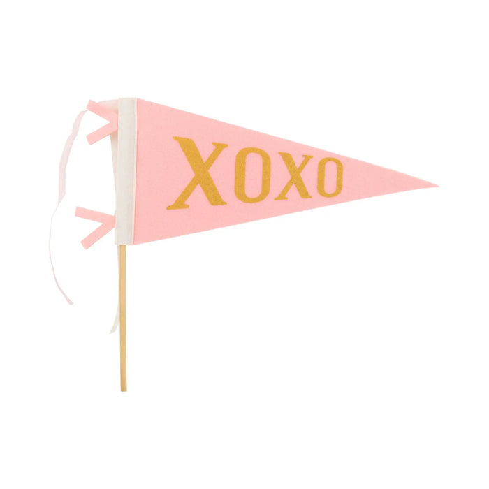 XOXO Pink Felt Pennant