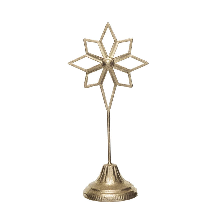 Metal Star on Stand, Gold Finish