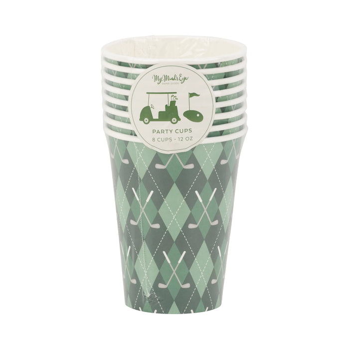 Golf Plaid Paper Cups