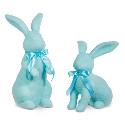 Large Blue Pastel Flocked Bunny