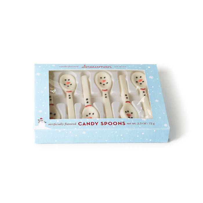 Edible Vanilla Snowman Candy Spoons in Gift Box