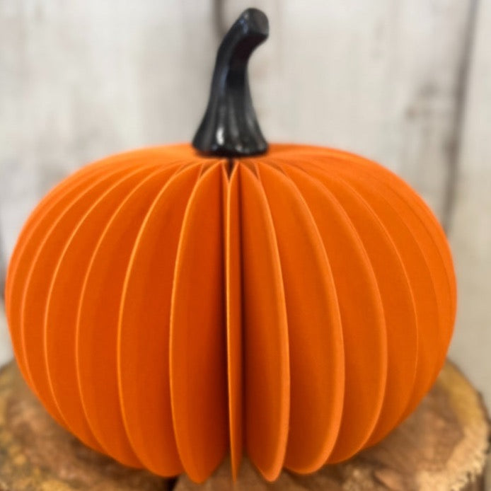 Small Orange Honeycomb Paper Pumpkin