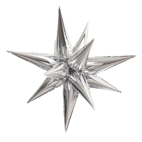 Jumbo Silver 12 Point Star Foil Balloon