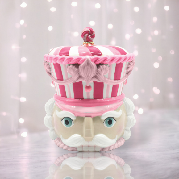 Pink Nutcracker Cookie Jar