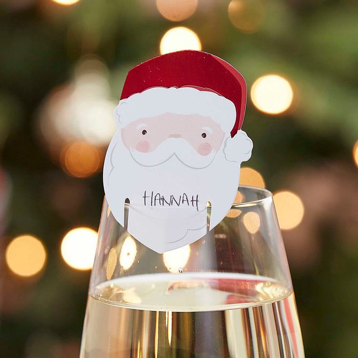 Santa Wine Glass Marker Decorations