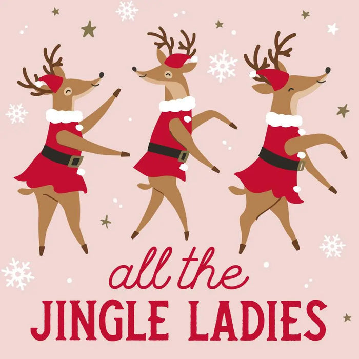 Jingle Ladies Funny Christmas Beverage Napkins