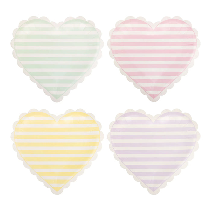 Striped Hearts Plates