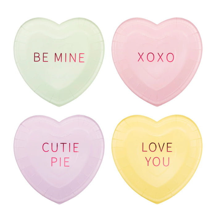 Conversation Hearts Dessert Plates