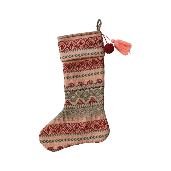 Woven Acrylic Jacquard Stocking w/ Pattern