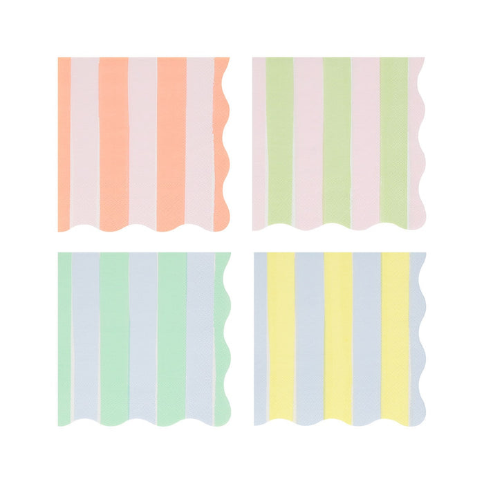 Pastel Stripe Beverage Napkins