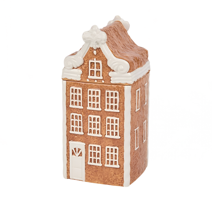 Gingerbread Townhouse Container with Lid