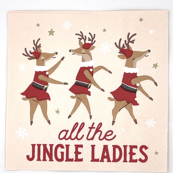 Jingle Ladies Funny Christmas Beverage Napkins