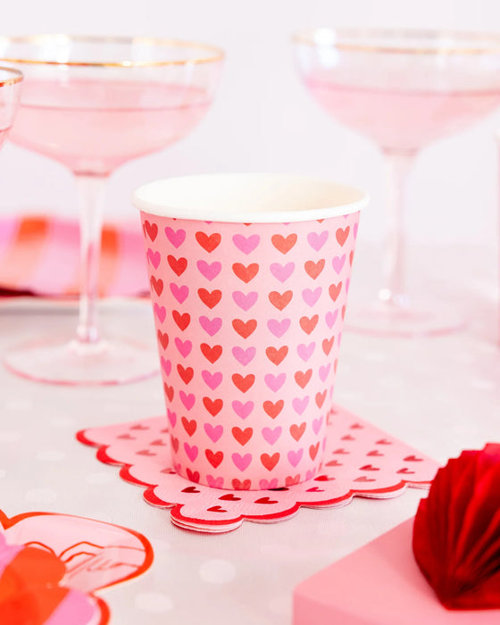 Scalloped Hearts Cocktail Napkin