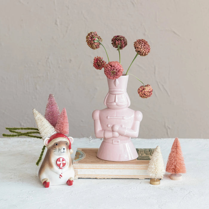 Pink Ceramic Nutcracker Vase