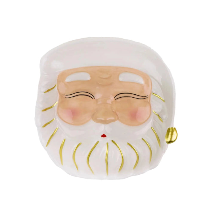 White Santa Dessert Plate