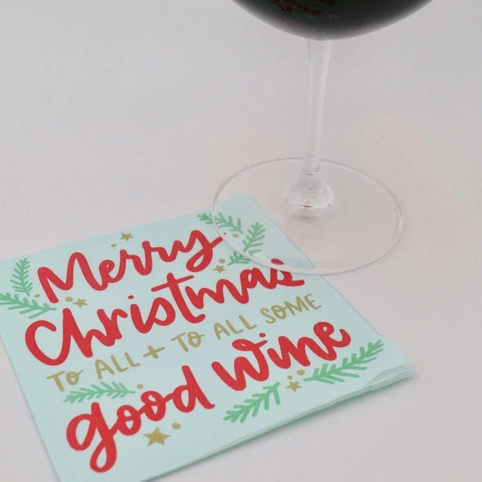 To All Some Good Wine Christmas Beverage Napkins