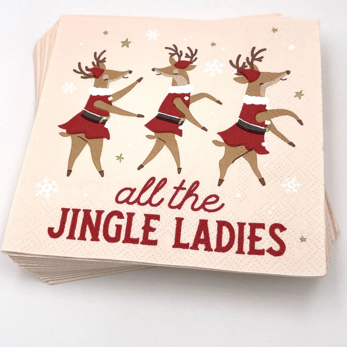 Jingle Ladies Funny Christmas Beverage Napkins