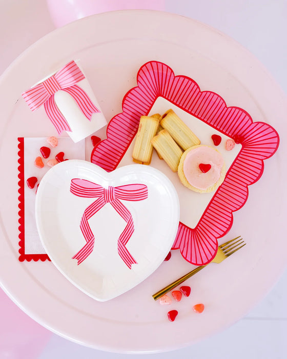 Tied Bow Heart Plates