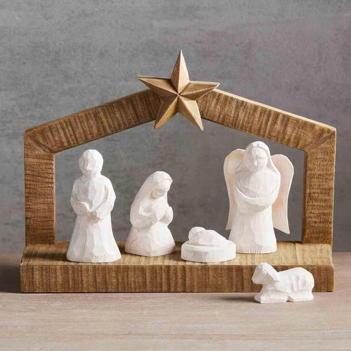 White Christmas Nativity Set