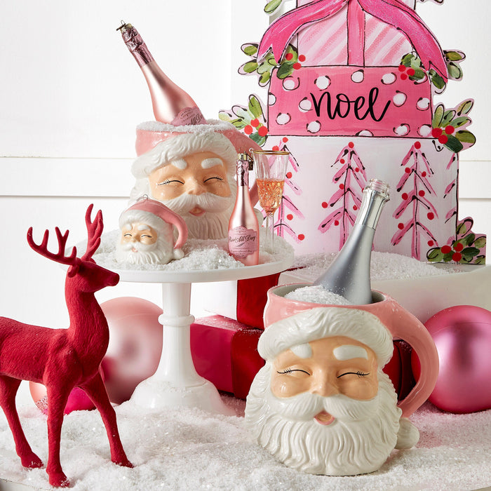 Large Pink Santa Container