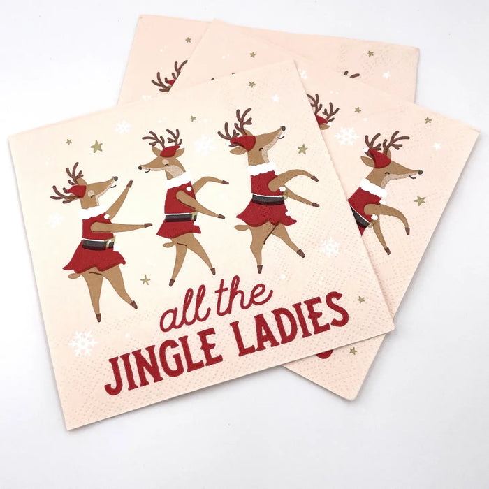 Jingle Ladies Funny Christmas Beverage Napkins