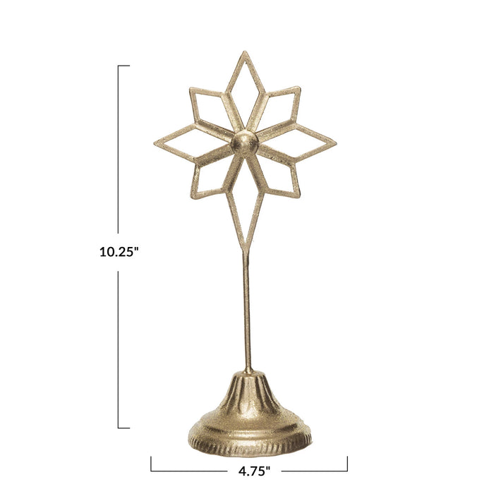 Metal Star on Stand, Gold Finish