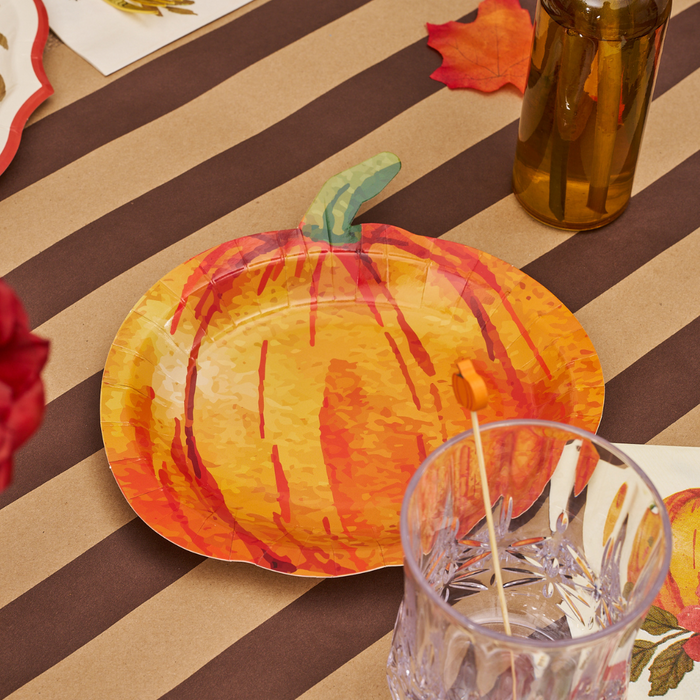 Autumn Foliage Die Cut Pumpkin Plate