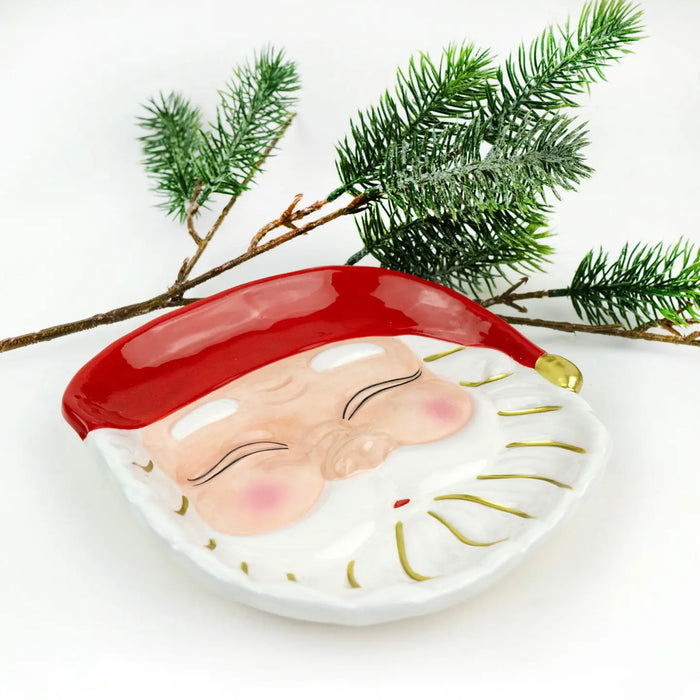 Red Santa Dessert Plate