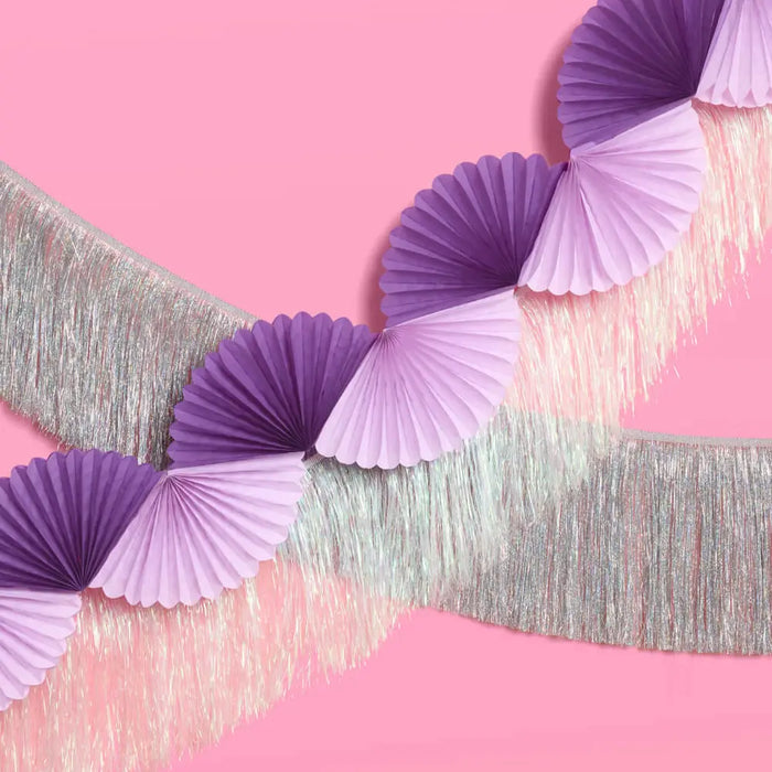 Purple Colors Paper Fan Garland