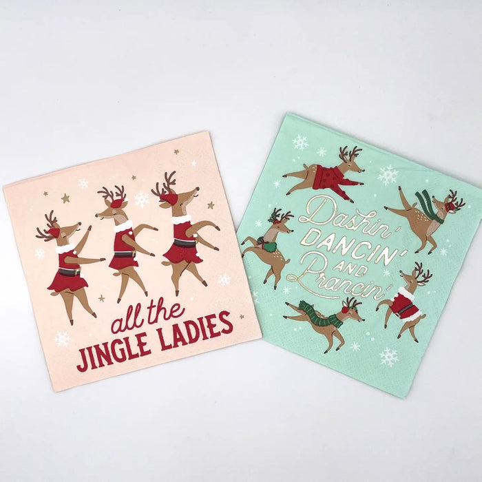 Jingle Ladies Funny Christmas Beverage Napkins