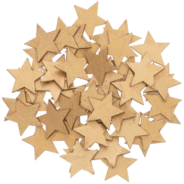 Gold Wooden Star Confetti