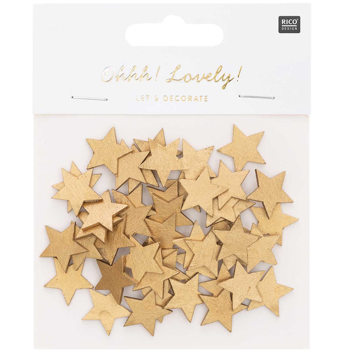 Gold Wooden Star Confetti