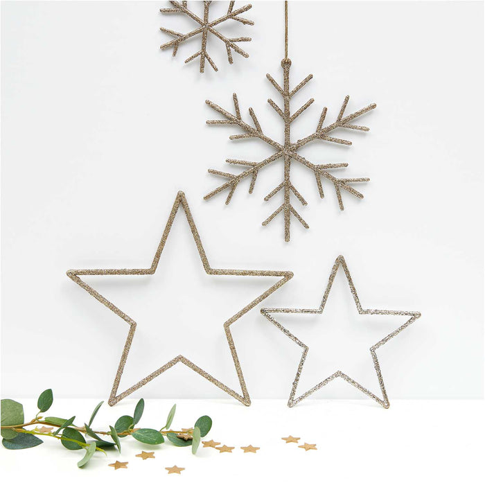 Gold Wooden Star Confetti