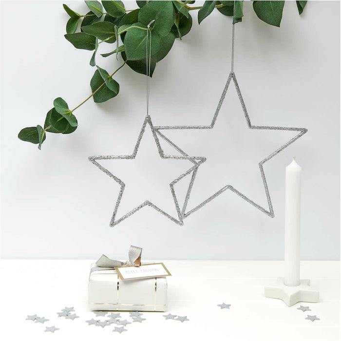 Silver Star Wooden Confetti