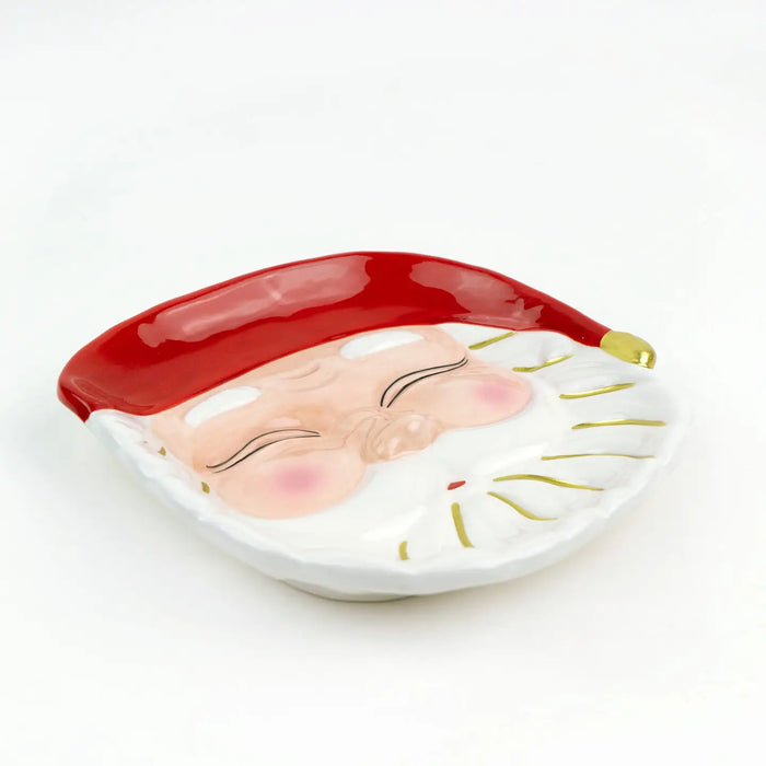 Red Santa Dessert Plate