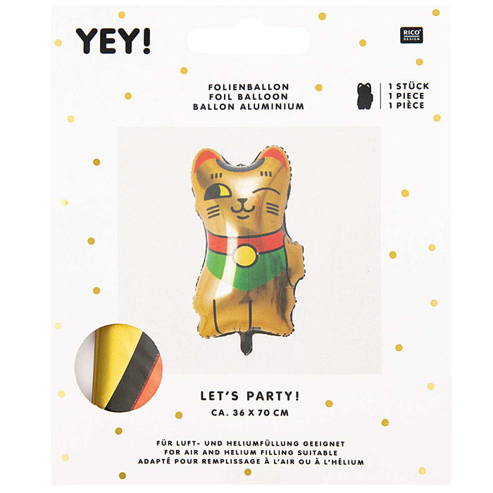 Lucky Cat Gold Foil Balloon