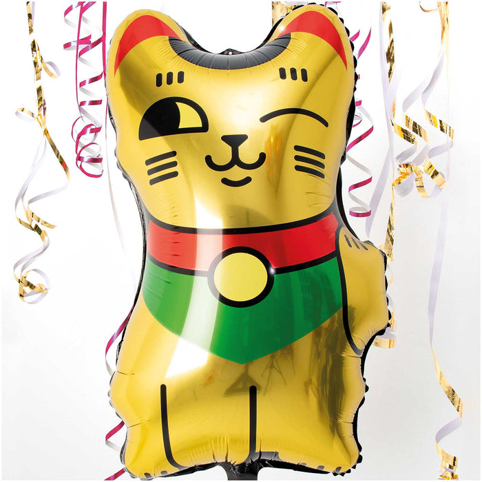 Lucky Cat Gold Foil Balloon