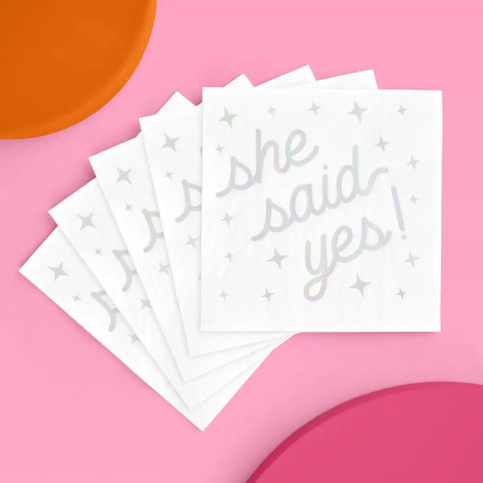 "She Said Yes" Engaged Era Napkins