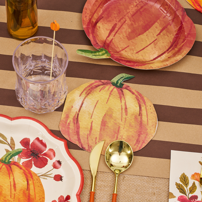 Autumn Foliage Die Cut Pumpkin Napkin