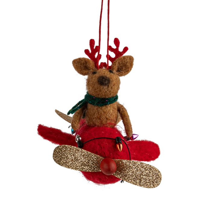 Santa & Reindeer Felt Ornament