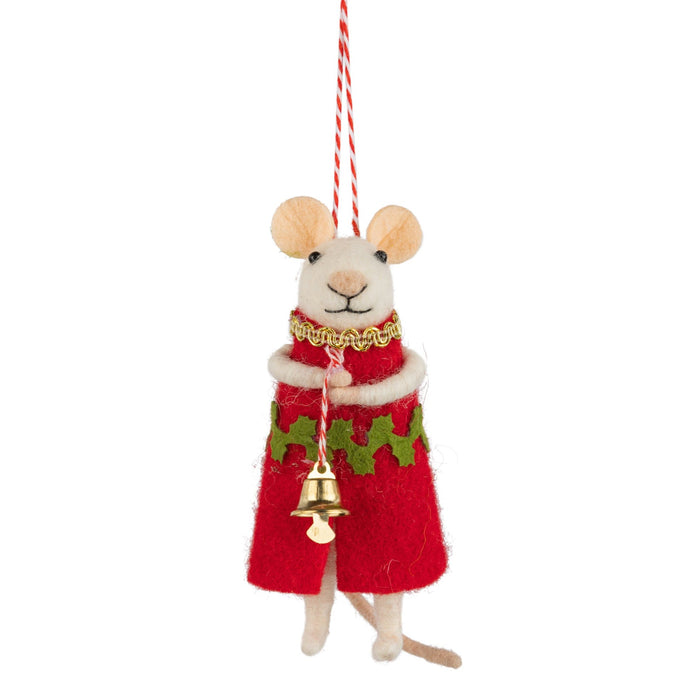 Felt Mouse with Bell Ornament