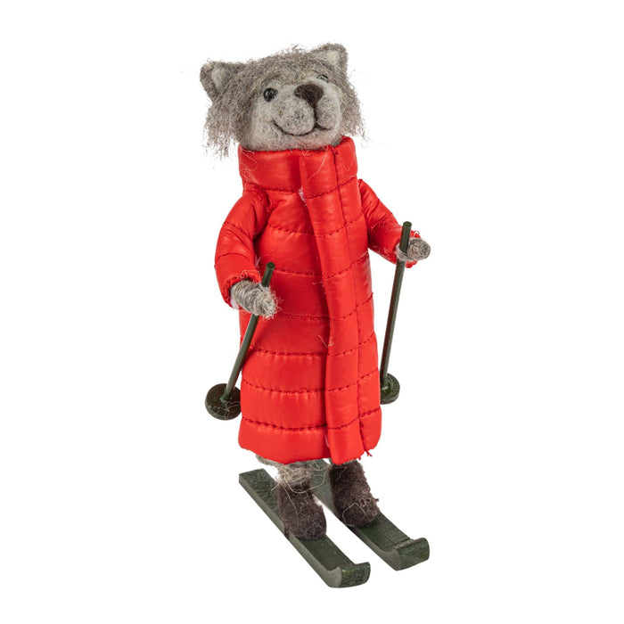 Felt Fox Skier Ornament