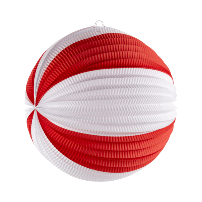 Red & White Paper Lanterns- Set of 3