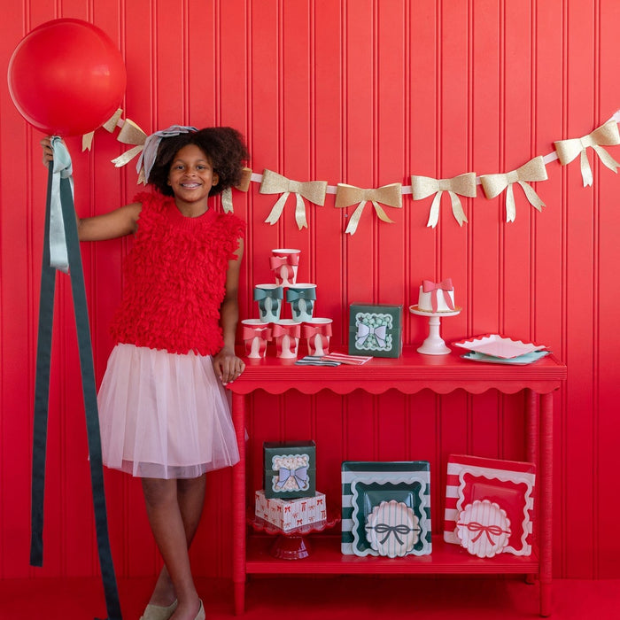 Pink & Red Bow Paper Cups