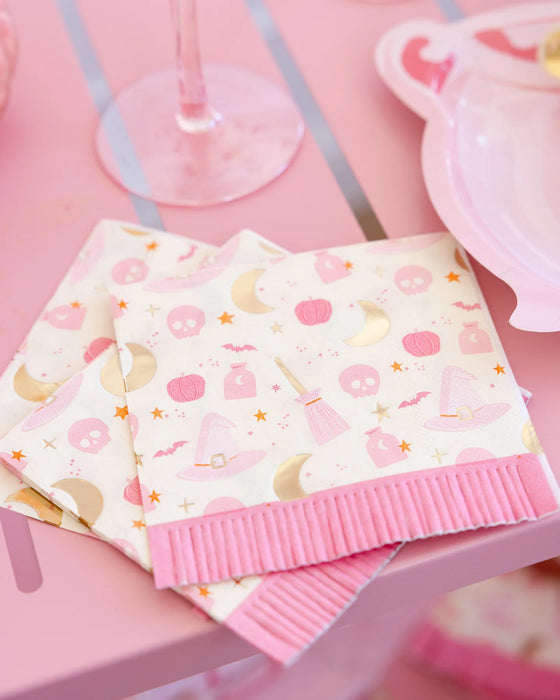 Pink Hocus Pocus Fringe Cocktail Napkins