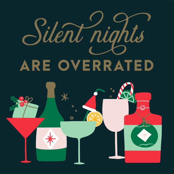 Silent Nights are Overrated Beverage Napkins