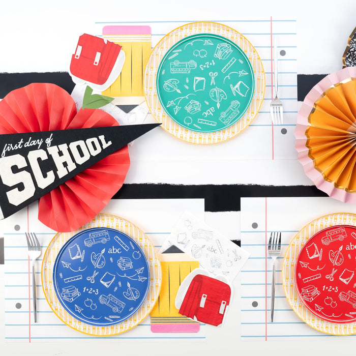 School Days Assorted Icon Dessert Plates