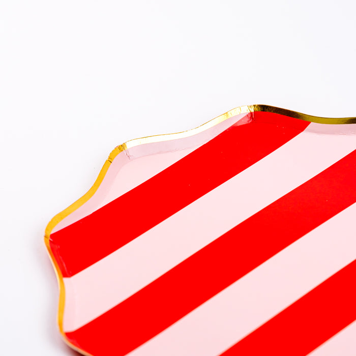 Holiday Stripes Dinner Paper Plates